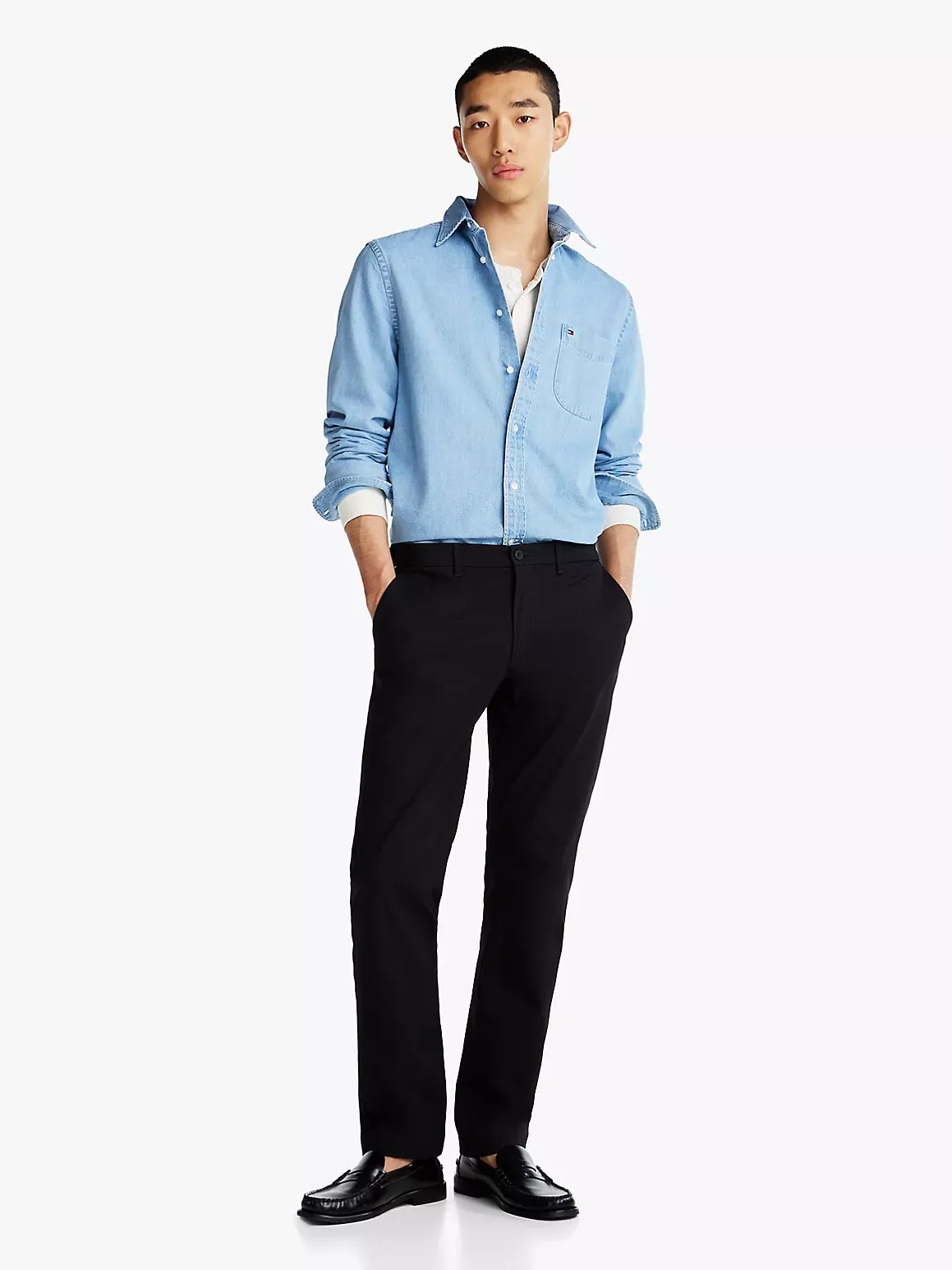 Tommy Hilfiger Men's Straight Tech Chino - Black - 34W x 30L