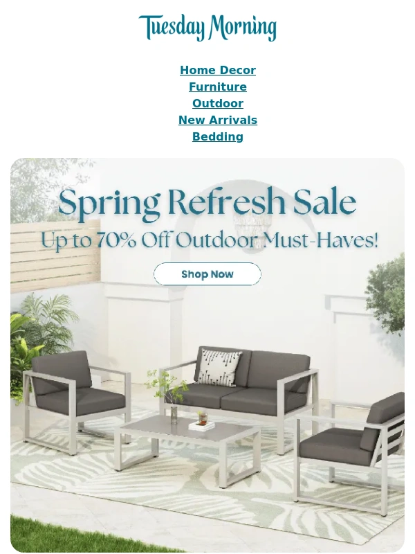 Tuesday Morning - Spring Blowout Sale – Up to 70% Off Sitewide Must-Haves!