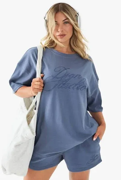 Boohoo Dsgn Studio Script Embroidered Oversized T-Shirt