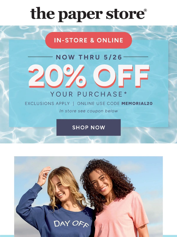 The Paper Store - Take 20% off summer's hottest styles and more!