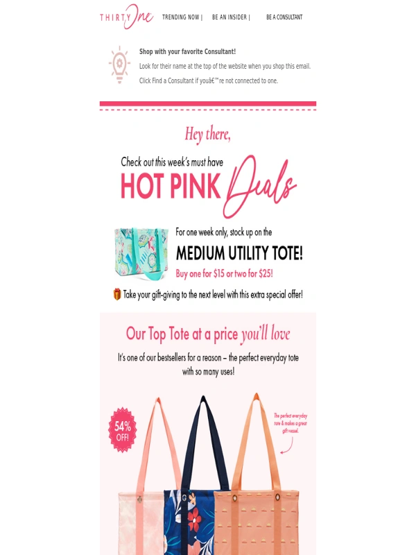 Thirty-One - ? Medium Utility Totes only $15 this week only! ?