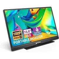 KYY 15.6" Portable Monitor W/Smart Cover, Bag & Dual Speakers