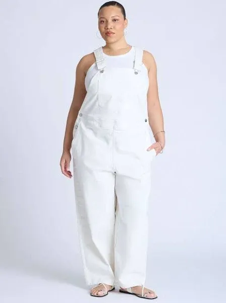 ELOQUII Women's Plus Size Denim Overalls