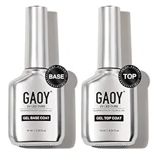 2-Piece GAOY 16ml Glassy Gel Top Coat and Base Coat Set for UV Light Cure Nail Polish