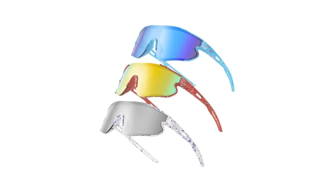 Wapreta 3PACK Kids Sunglasses Youth Baseball Sunglasses for 4-12 Boys Girls Cycling Softball Running UV400 Sports Goggles (Blue Frame + Red Frame + White Frame)