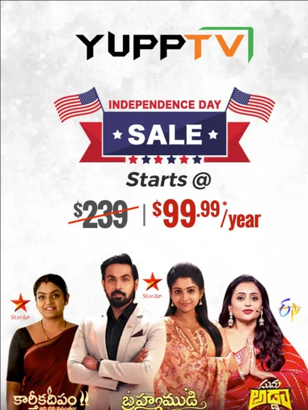 YuppTV - Last 2 days of $99.99*/Year YuppTV Independence Day Sale. Do not miss it