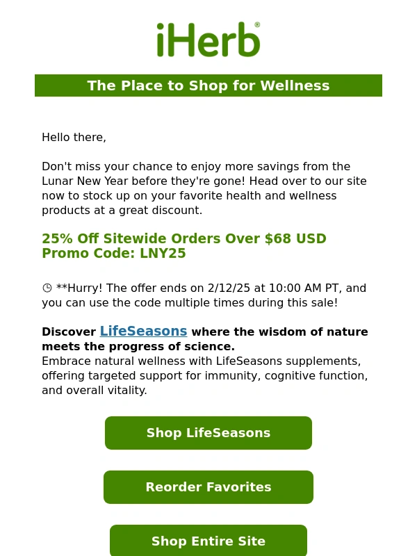 iHerb - ? 25% Off Sitewide Is Almost Over—Save & Shop Now!