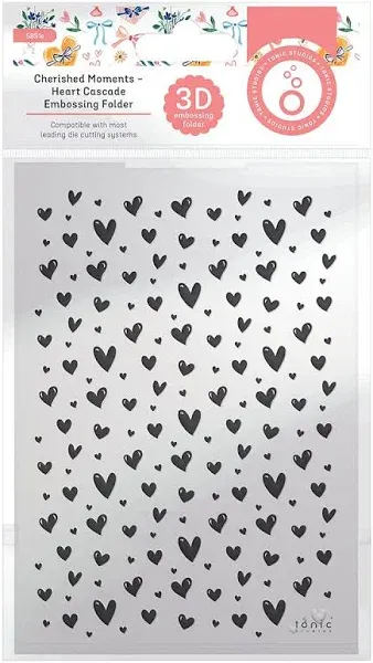 Cherished Moments Heart Cascade 3D Embossing Folder