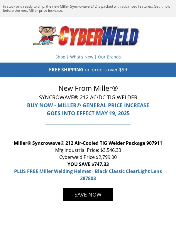 Cyberweld - The New Miller Syncrowave 212 Is Here