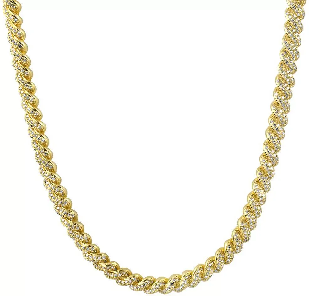 HipHopBling Twisted Rope CZ Bling Bling Iced Out Chain