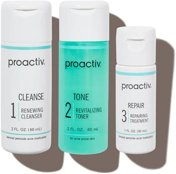 Proactiv Solution Benzoyl Peroxide Acne Clearing 3-Step Routine