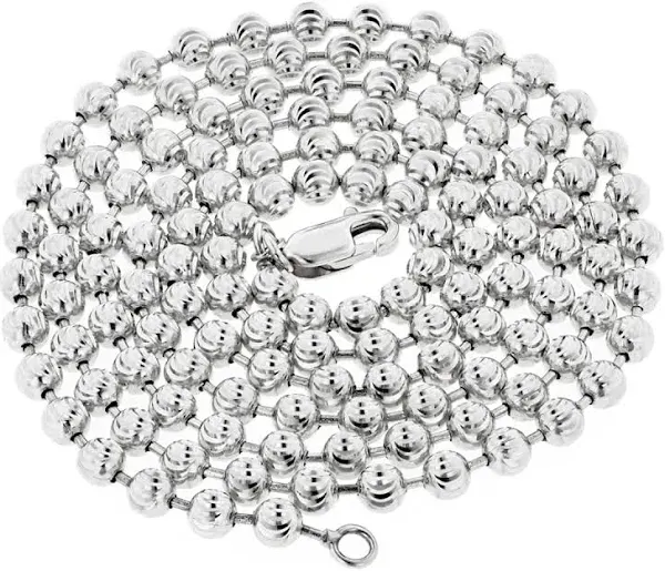 Men's ItsHot 14K Gold Moon Cut Bead Chain 5mm 22-40in