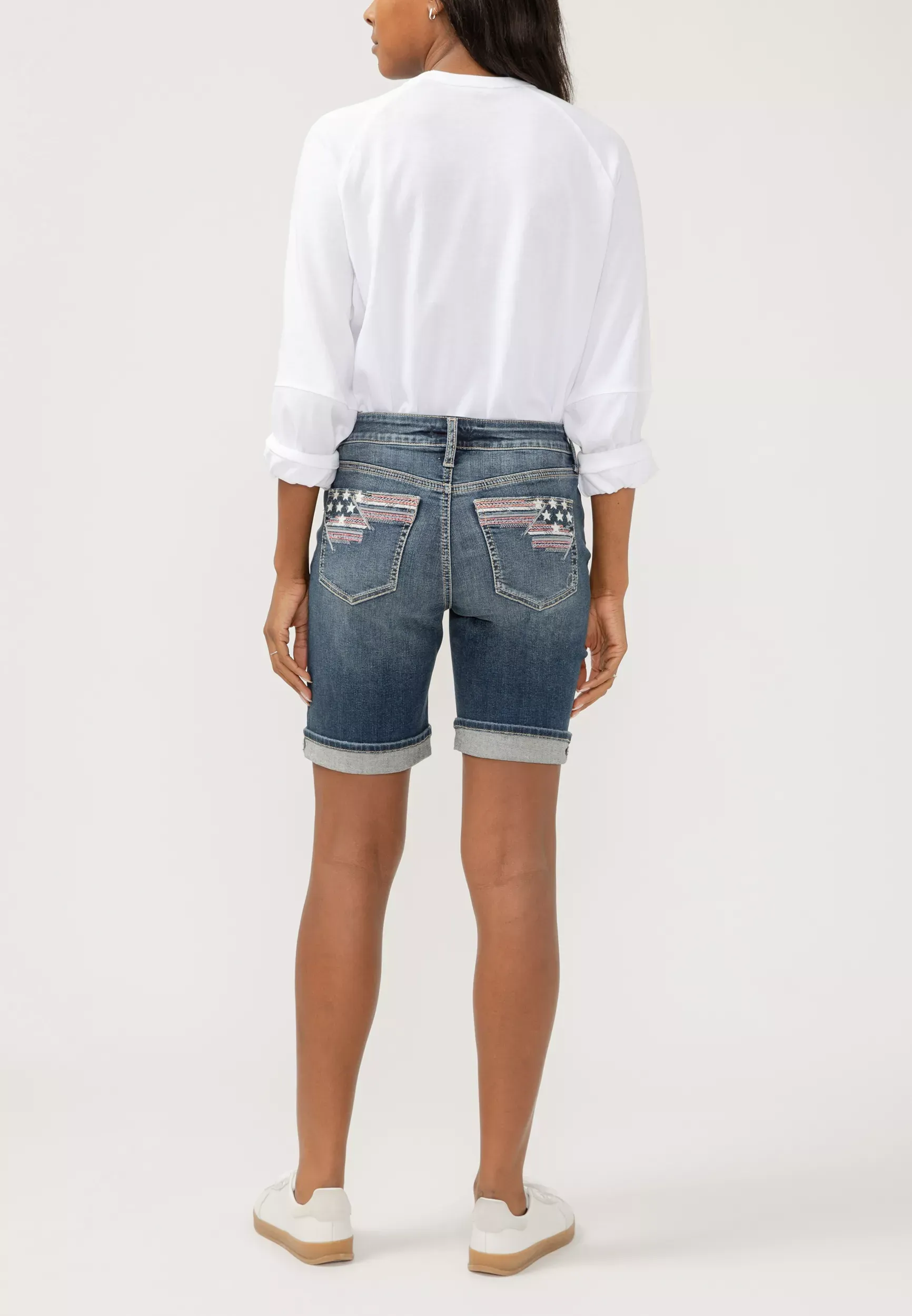 Silver Jeans Co. Silver Jeans Co.® Women's Suki Curvy Mid Rise Americana 10In Bermuda Shorts Blue Denim  - 36