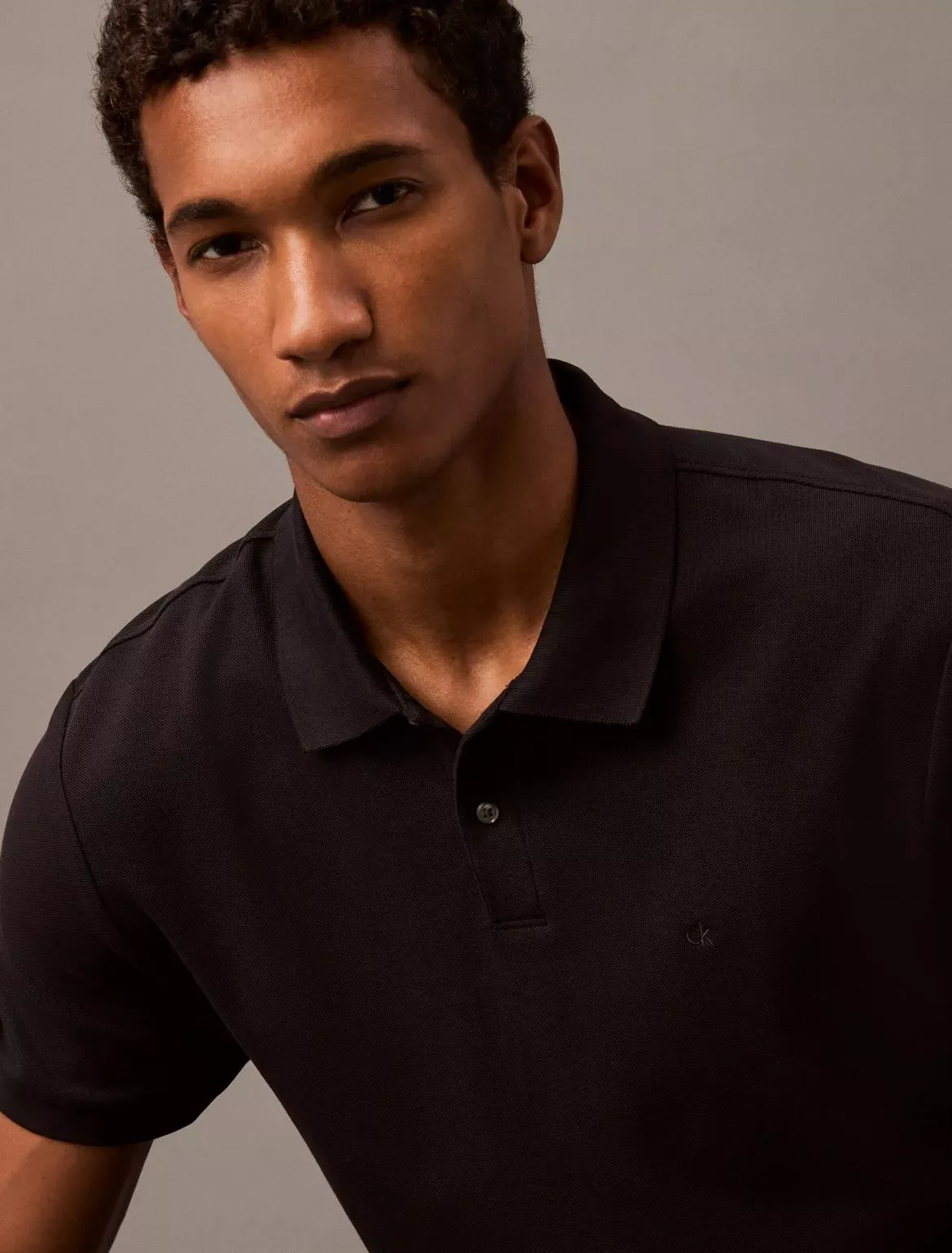 Calvin Klein Men's Refined Pique Polo Shirt - Black - L