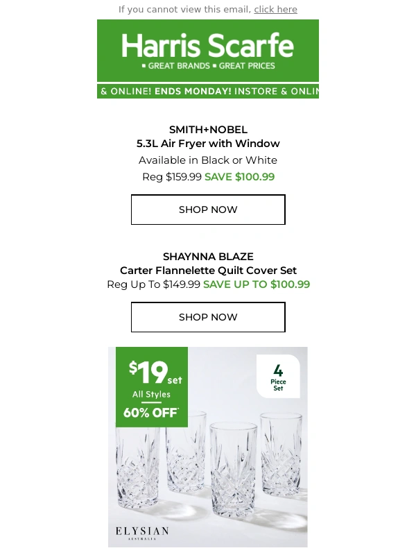 Harris Scarfe - Final Days: 5 Day Sale Ends Monday!