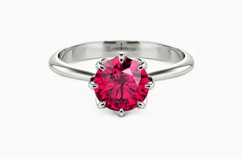 Happiness Is Within Reach" Round Cut Solitaire Engagement Ring