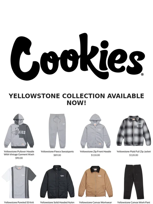 Cookies SF - Yellowstone Collection Available Now - New Circular Rolling Tray Available Friday