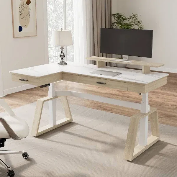 Eureka Ergonomic® Ark Pro L-Shaped Standing Desk Sintered Stone