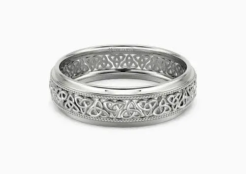 "Life Eternity" Textured Men's Wedding Ring