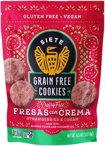 Siete Foods Fresas Con Crema Grain Free Cookies