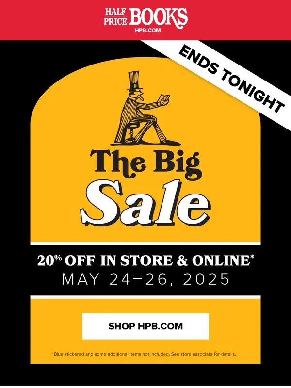 Half Price Books - Last Chance For Up to 20% Off