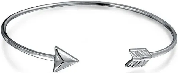 Bling Jewelry 925 Sterling Silver Adjustable Arrow Stackable Bangle Bracelet