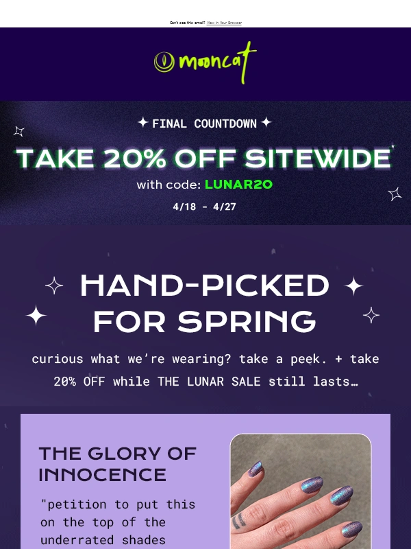 mooncat - Spring shades we swear by ✿ STILL 20% OFF