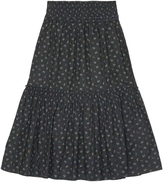 Ganni Women's Floral-Print Smock Maxi Skirt in Organic Cotton