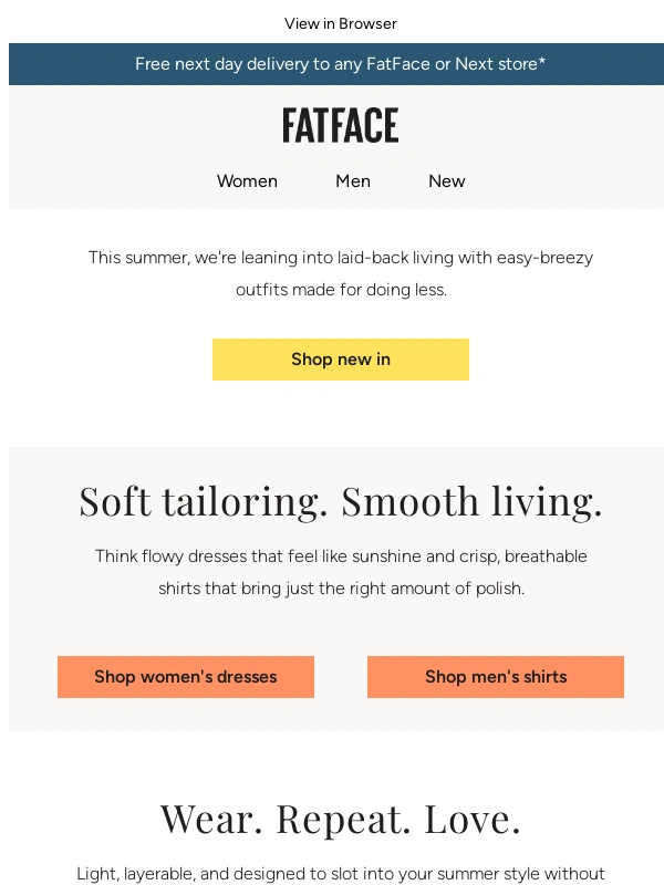 Fat Face - Summer's calling. You in?