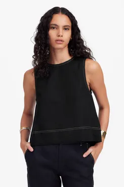 Madewell Linen Pleated Shell Top
