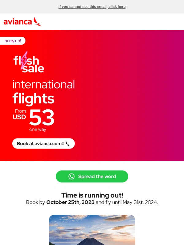 Avianca - ⚡ FLASH SALE from USD 53 one way ?