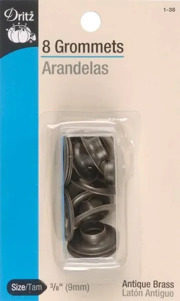 Dritz Grommets 3/8" 8/Pkg Antique Brass