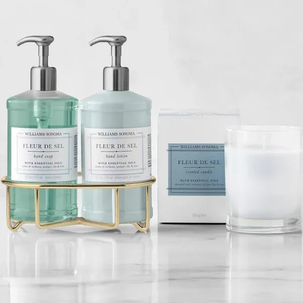 Williams Sonoma Fleur de SEL Hand Soap & Lotion 4-Piece Set