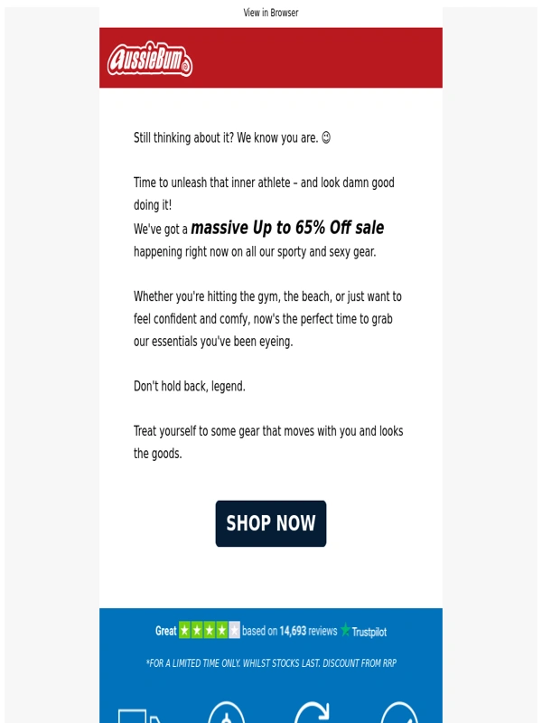 aussieBum - Re: You Know You Want This (Up to 65% Off - Sporty & Sexy) ?