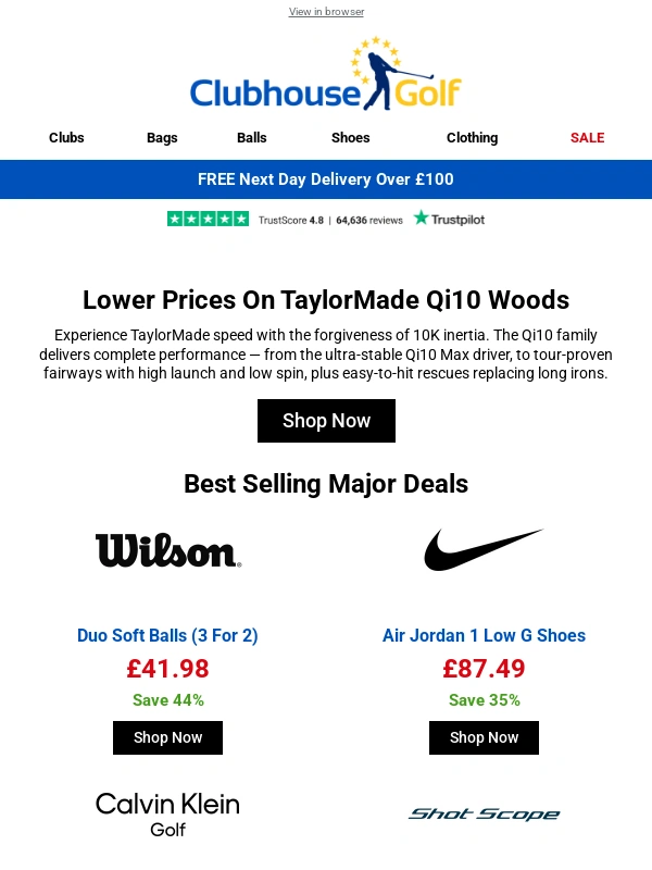 Clubhouse Golf - ? Major Deals | TaylorMade Qi10 price drop ⛳