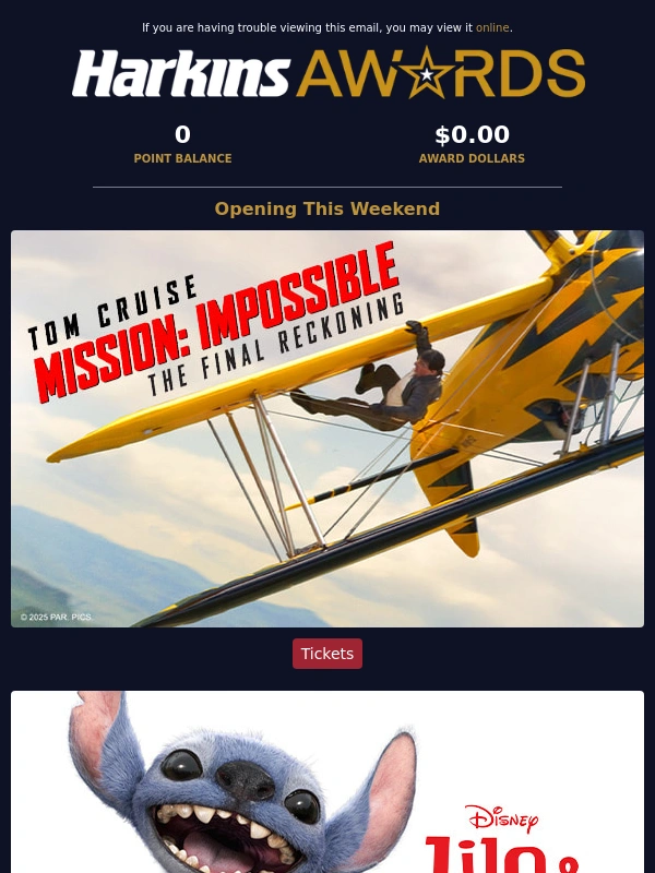 Harkins Theatres - Mission: Impossible ? Lilo & Stitch ? The Last Rodeo ?