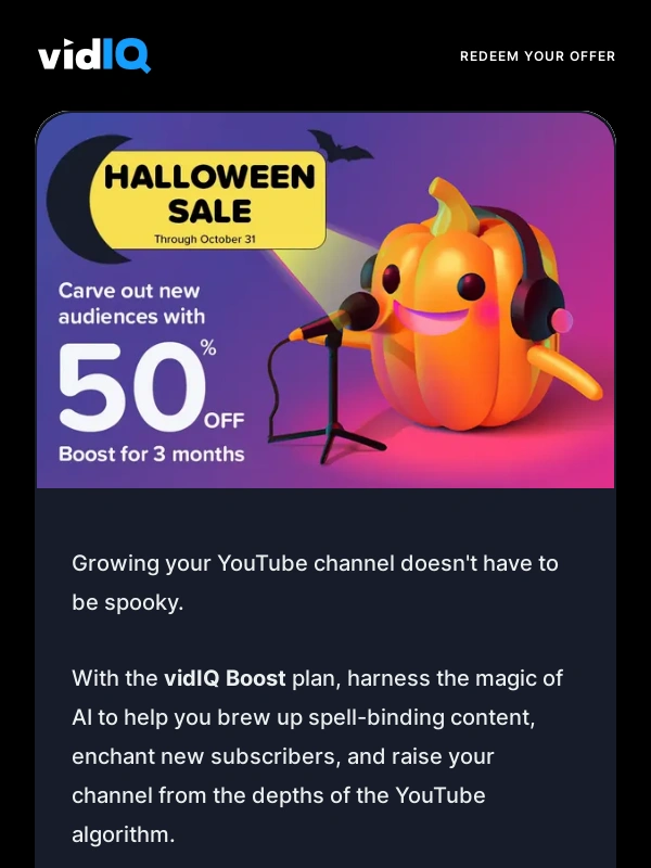 vidIQ - ?Trick the algorithm by treating yourself to Boost