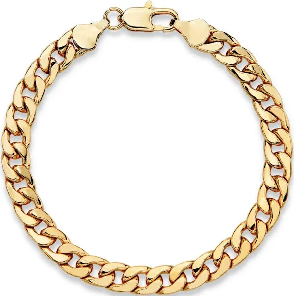 PalmBeach Jewelry Men's Curb-Link Chain Bracelet in Gold Ion-Plated