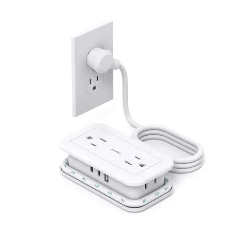 Addtam 4-Outlet / Two USB-C / One USB-A Travel Power Strip w/ 4' Cord