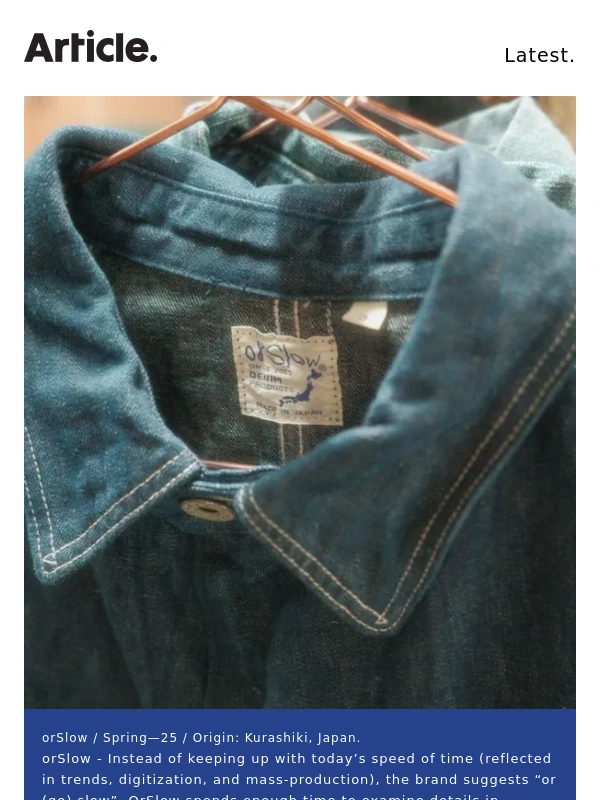Article - NEW: Orslow Spring '25 / Goods by Article. ?