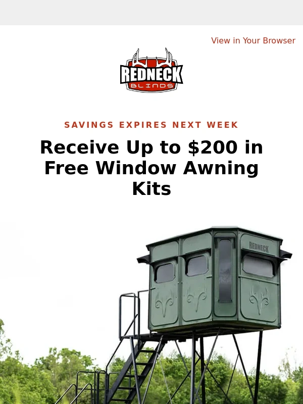 Redneck Blinds - Receive Free Window Awning Kits