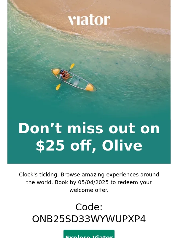 Viator - Clock’s ticking on your savings ⏱