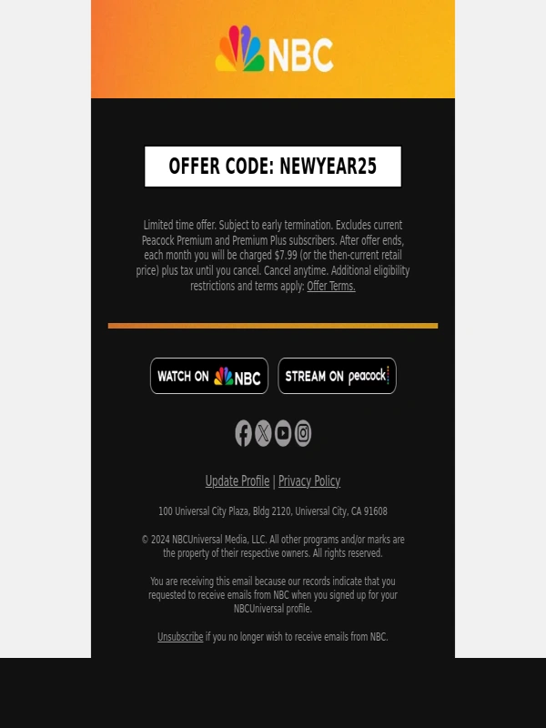 NBC - Today Only: Peacock for $1.99/month for 3 months
