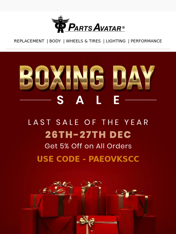 Parts - PartsAvatar.ca,Boxing Day Surprise: Up To 70% Off + Extra 5% Off Sitewide!