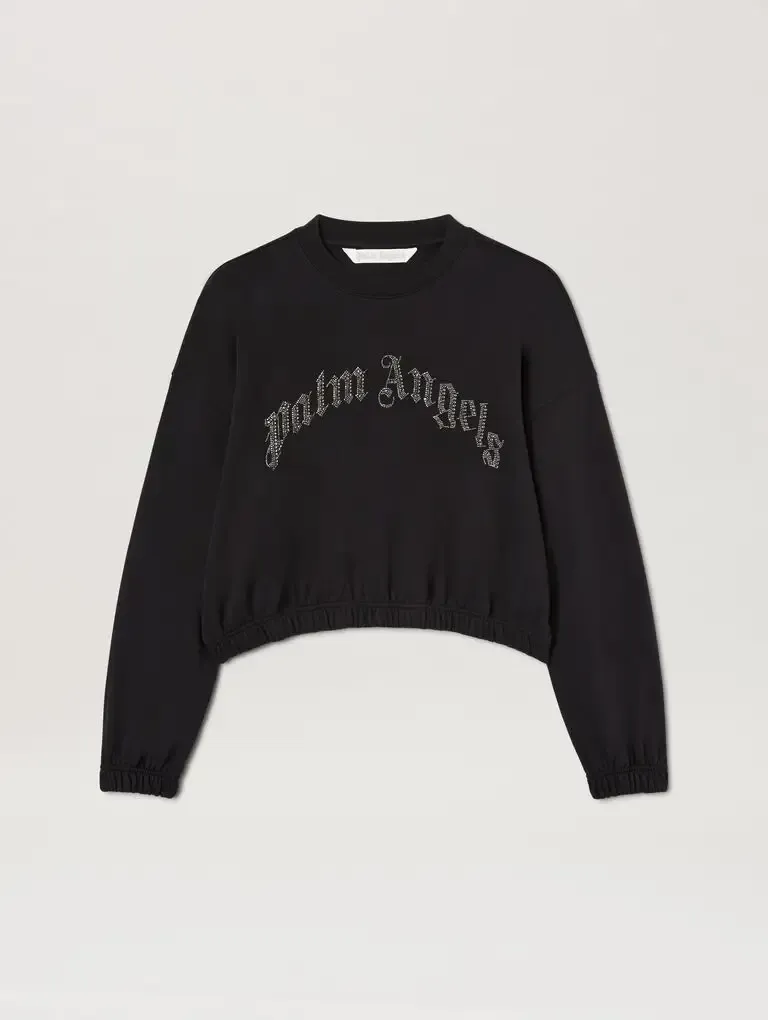 Curvedl Logo Embroidered Cropped Sweatshirt