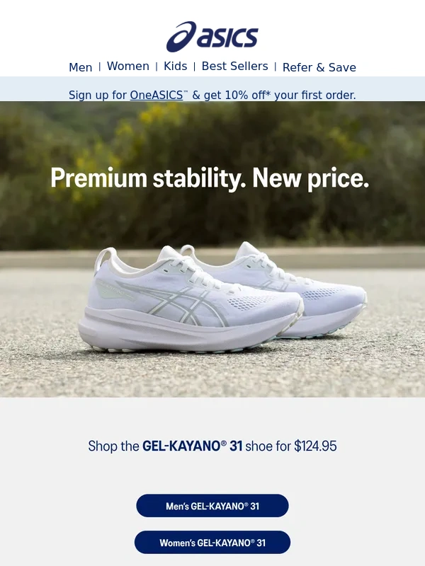ASICS - GEL-KAYANO® 31 now only $124.95