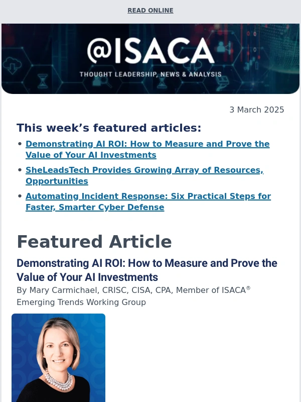 Isaca - Your weekly news and insights for 3 March 2025