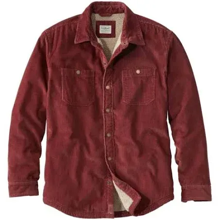 Men's 1912 Heritage Lined Shirt Jac, Corduroy Walnut Extra Large, Polyester Blend Corduroy L.L.Bean