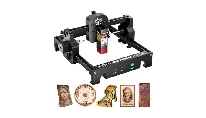 Acmer Laser Engraver Machine, 2500mW High Precision Laser Cutter and Engraving Machine, 130x130mm Working Area for Wood and Metal, DIY Laser Engraver