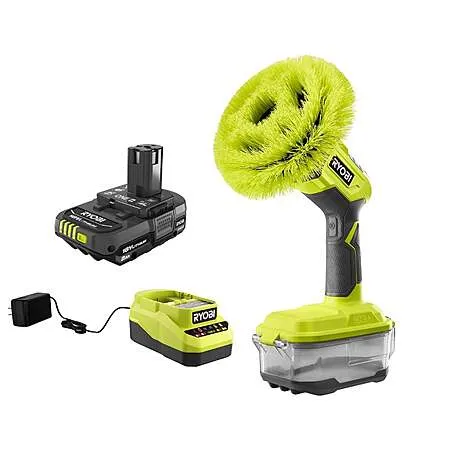 Factory blemished Ryobi 18V ONE+ power scrubber with battery